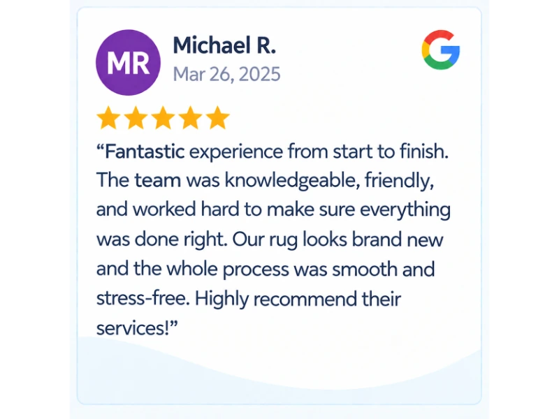 Client feedback from Michael R.