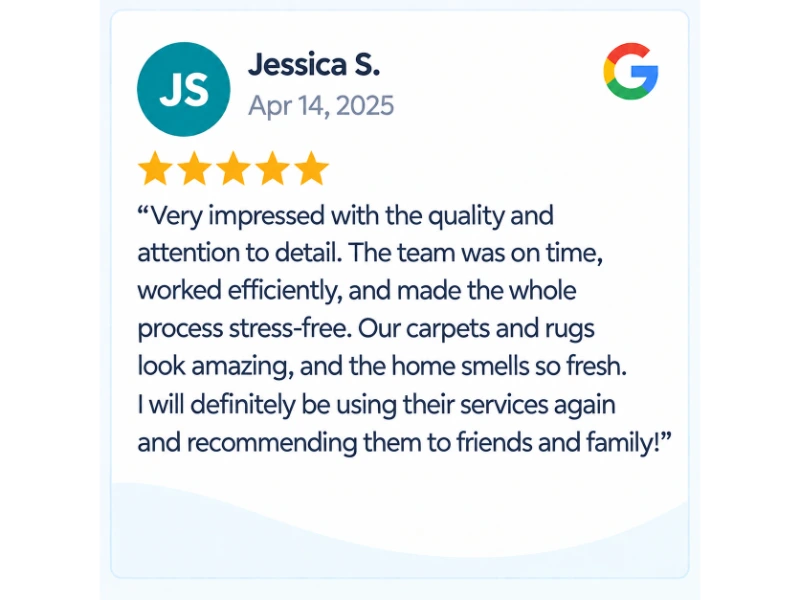 Client feedback from Jessica S.