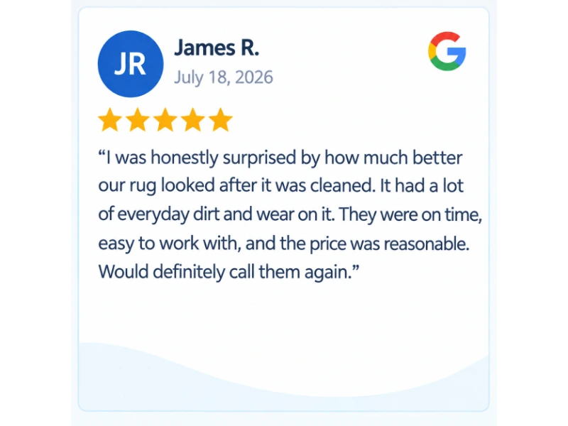 Client feedback from James R.