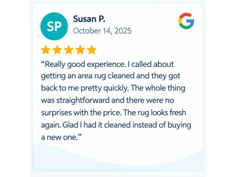 Client feedback from Susan P.