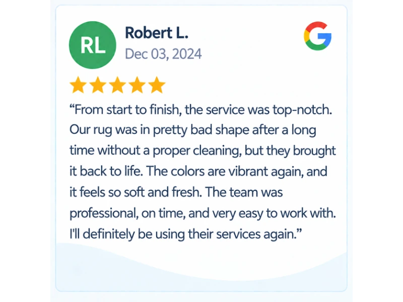 Client feedback from Robert L.