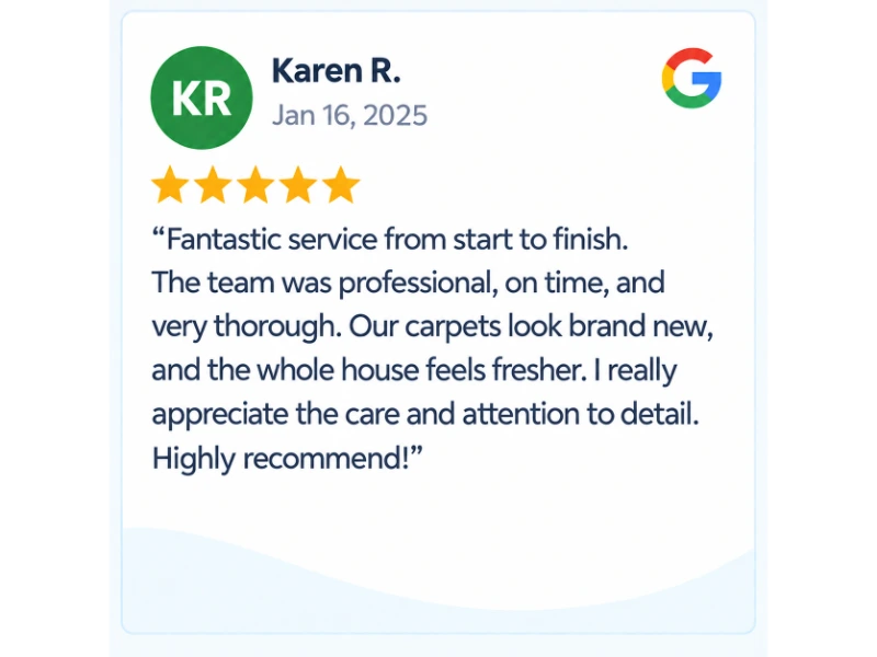 Client feedback from Karen R.