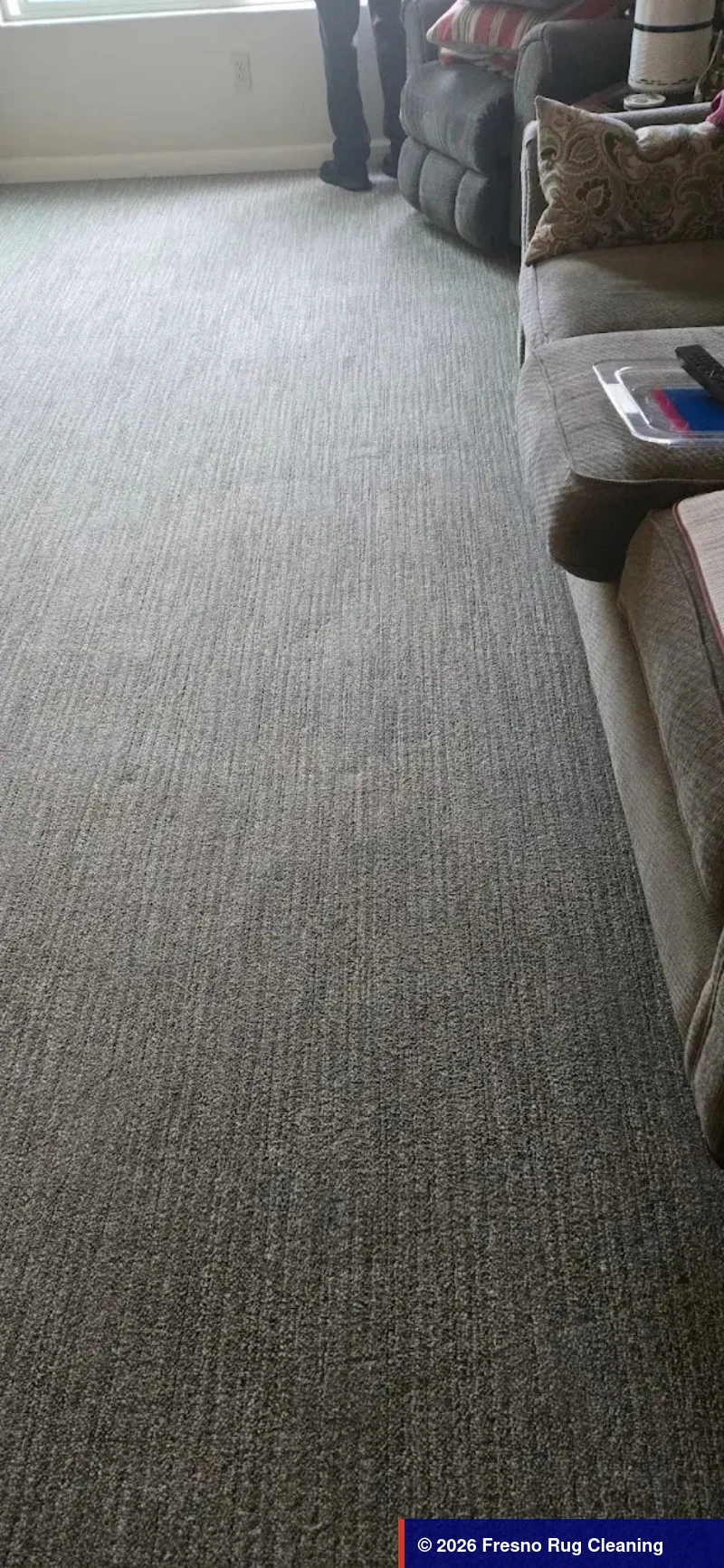 Rolled patterned rugs prepared for inspection and care